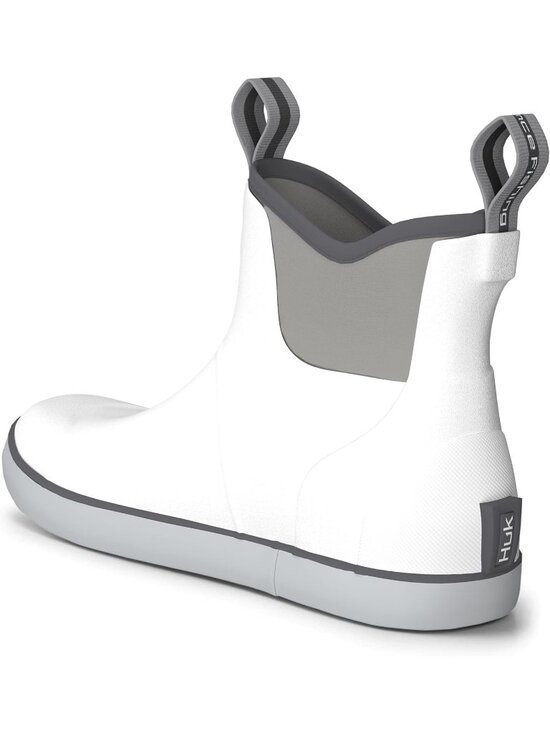?Men\'s Solid White High Top Comfortable Wide Toe Fishing Deck Boots
